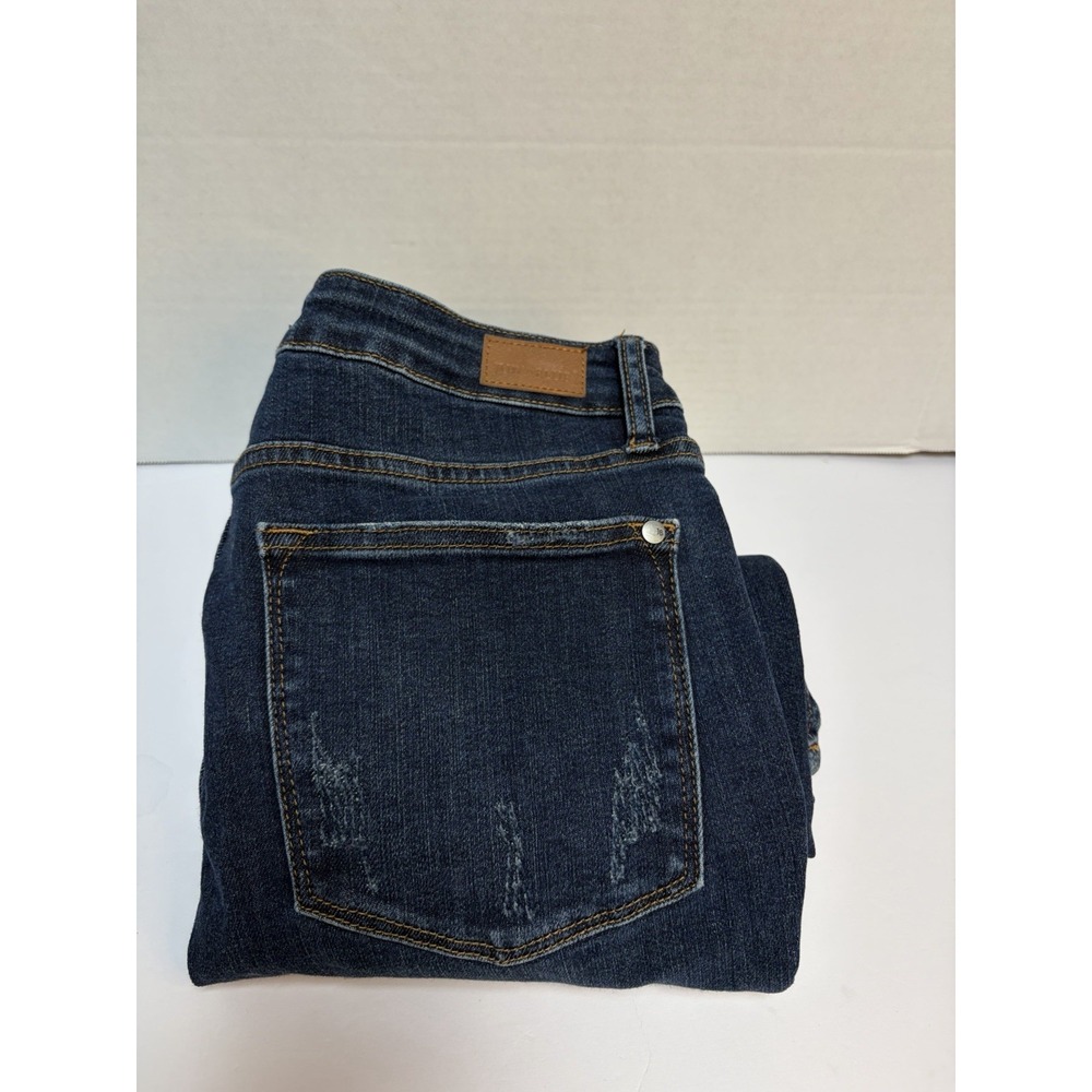 Judy Blue Hi-Rise Slim Bootcut Jeans Size 11/30 Dark Wash Split Hem Style #88290